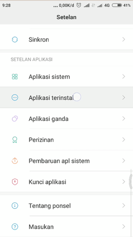 Sentuh Aplikasi Terinstal